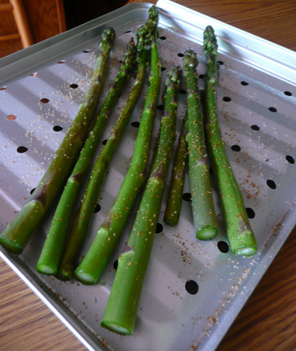 Roasting the asparagus