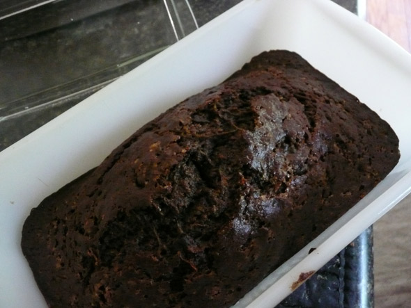 The finished chocolate zucchini bread