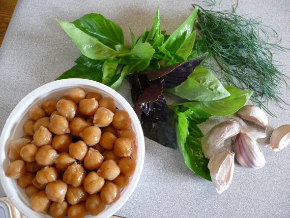 Basil Hummus ingredients