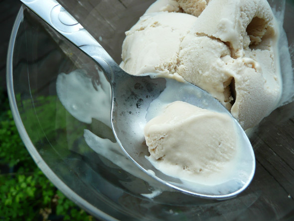 Ice cream for breakfast on the patio in the summertime