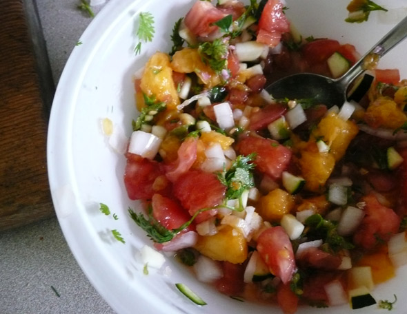 Peach Cilantro Salsa