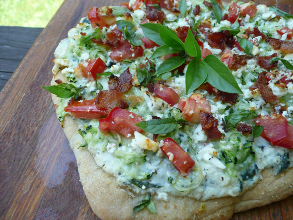 Zucchini Bacon & Tomato Pizza that will Rock your Face