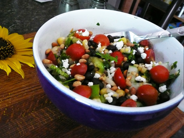 black-bean-corn-salad with tequila lime vinaigrette