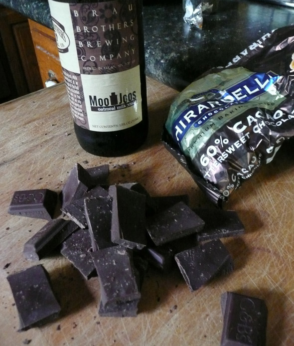 Dark Chocolate and Milk Stout -- Ingredients for the Ice Cream