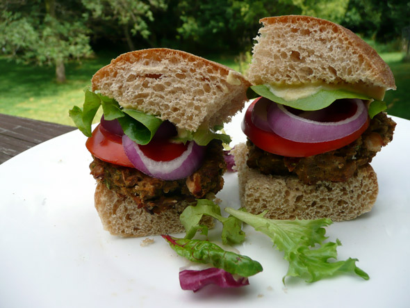 Baked Eggplant Cannellini Burgers