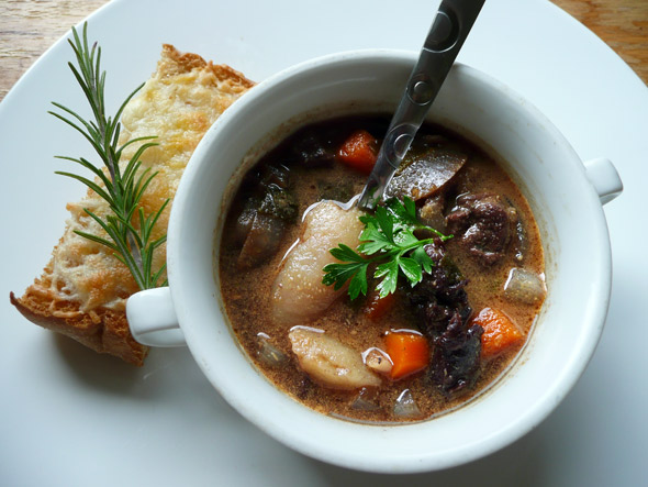 Mahogany Stew with Red Wine and Purple Potatoes