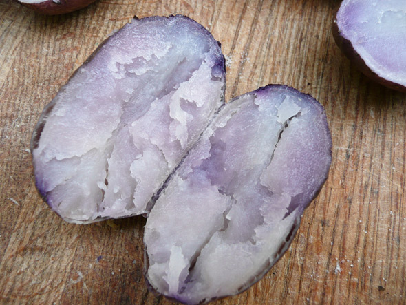 The lovely lavender inside of the purple potato