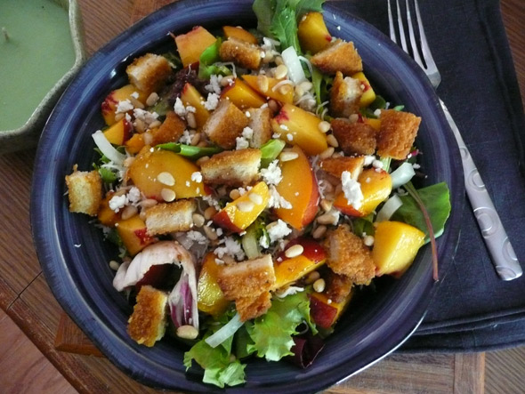 Peach & Chicken Salad with Oriental Dressing