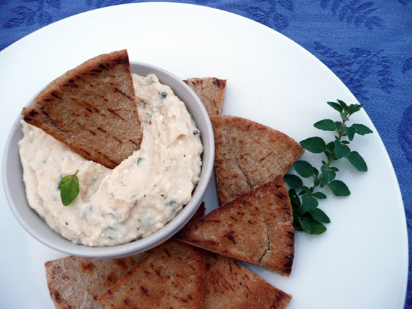 Cannellini Bean Hummus with Feta Cheese and Oregano