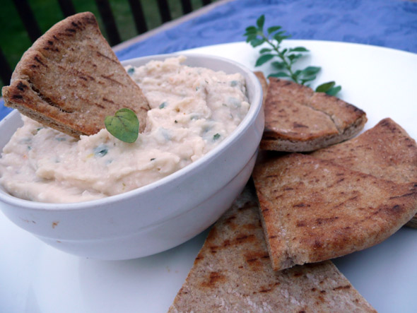 Cannellini Bean Hummus with Feta Cheese and Oregano