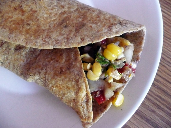 Breakfast Burrito with Corn & Black Bean Salsa