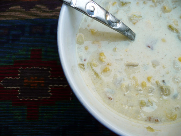Corn Chowder New Mexico Style, with Hatch Green Chile
