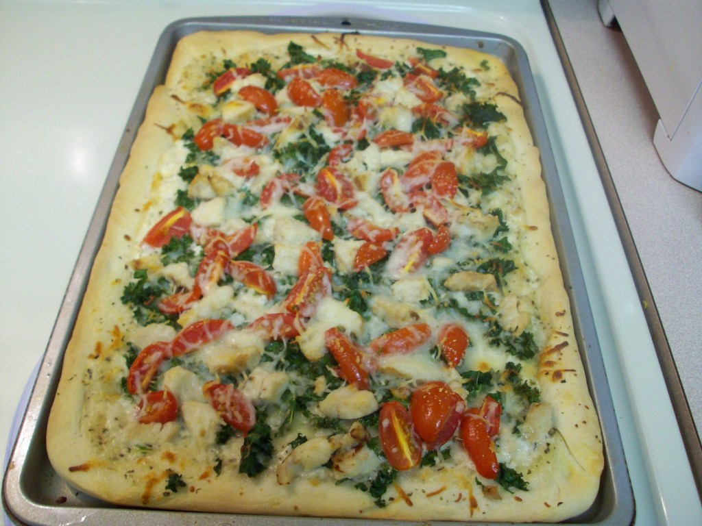 Kale Alfredo Pizza from Let them eat coupons