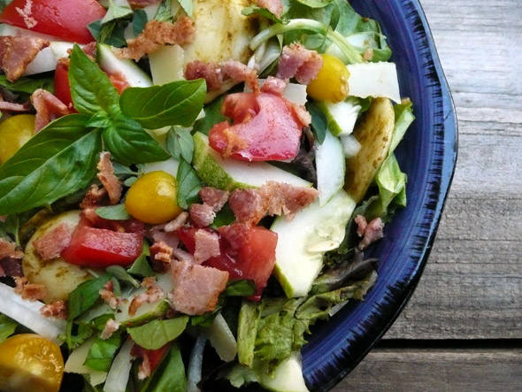 Mini Ravioli Salad with Basil Vinaigrette