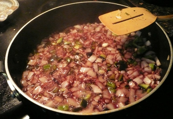 Moussaka - making the meat sauce