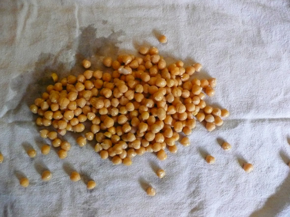 Roasting Chickpeas - Drying them off