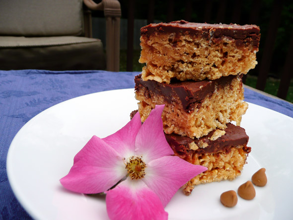 Peanut Butter and Chocolate Rice Krispie Bars ... come have one with us!