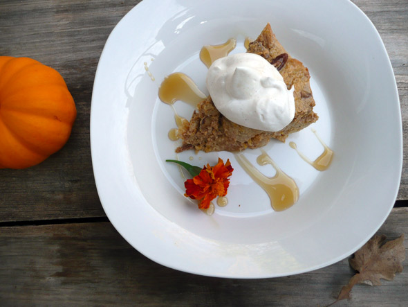 Amaretto Pumpkin Bread Pudding