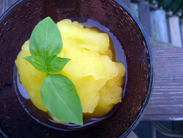 Boozy Basil Watermelon Sorbet