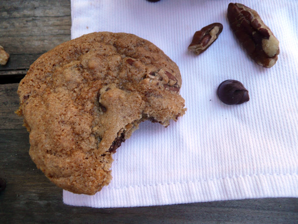 Skinny Chocolate Chip Cookies with Toasted Pecans