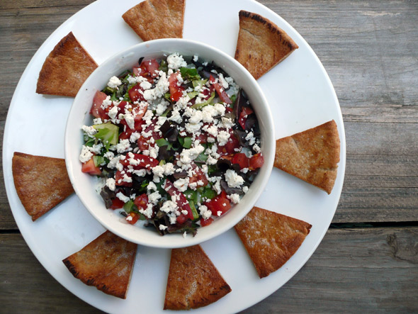 Greek Layer Dip with Hummus and Tzatziki