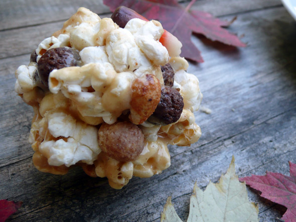 Peanut Butter-y Popcorn Balls of Awesomeness