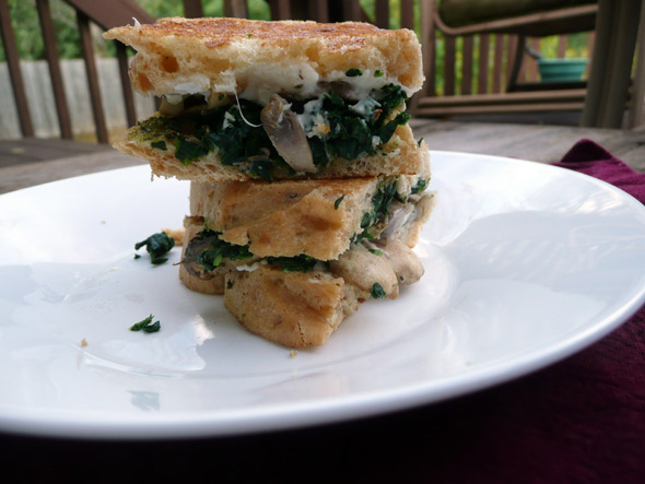 Spinach Mushroom Grilled Cheese