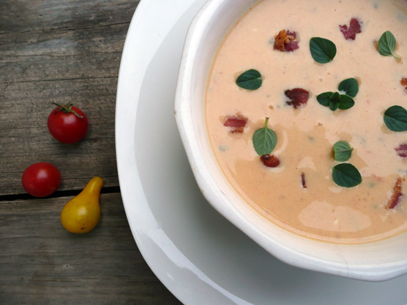 Fresh Tomato Blue Cheese Soup