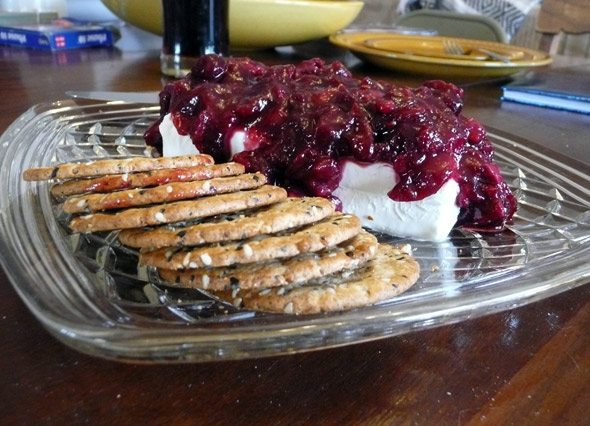 Cream Cheese and Cranberries with Crackers