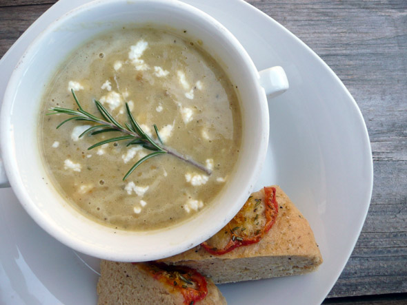 Creamy Roasted Eggplant & Tomato Soup