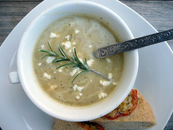 Creamy Roasted Eggplant & Tomato Soup