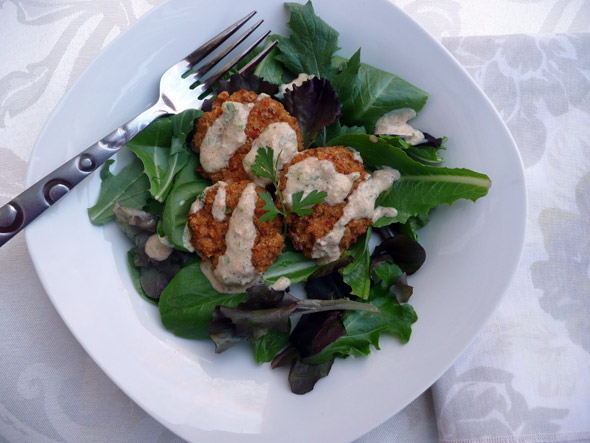 Green Chile Crab Cakes with Smoky Roumelade Sauce