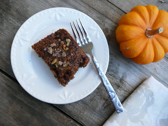 Pumpkin Toffee Oat Cake with Protein