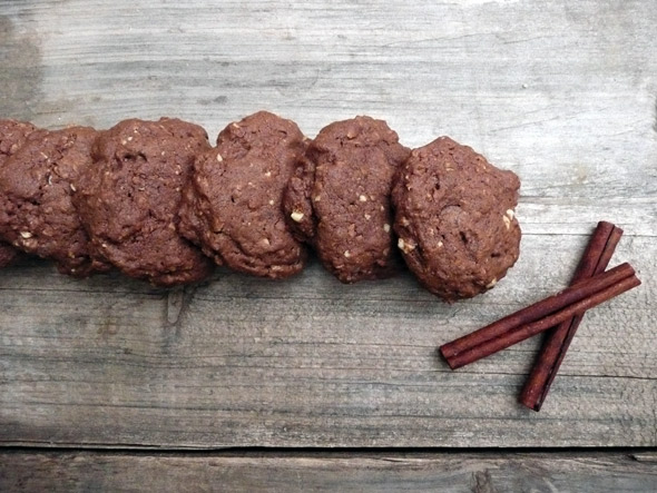 Double Chocolate Cinnamon Oatmeal Cookies