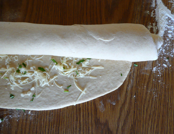 French Bread with Gruyere Cheese and Fresh Basil