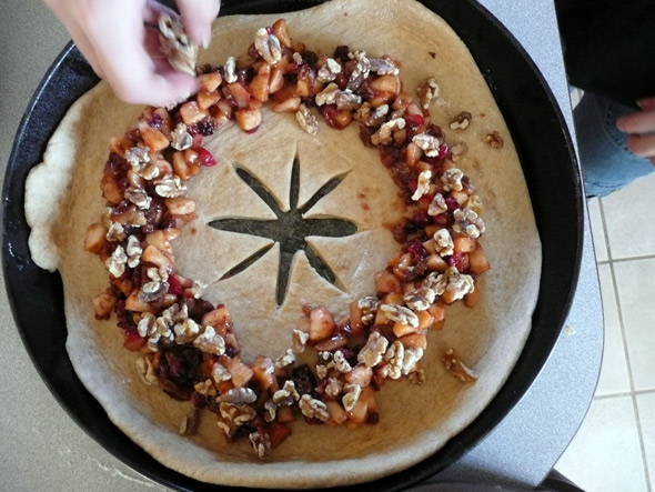 Apple & cranberry stuffed breath wreath