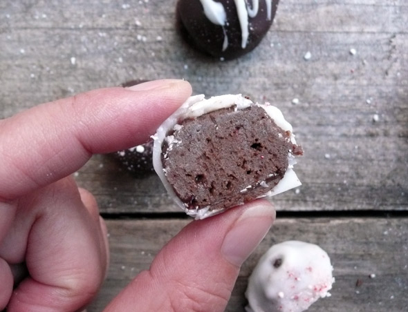 Midnight Dark Chocolate and Peppermint Truffles