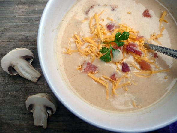 Bacon Mushroom Beer Cheese Soup