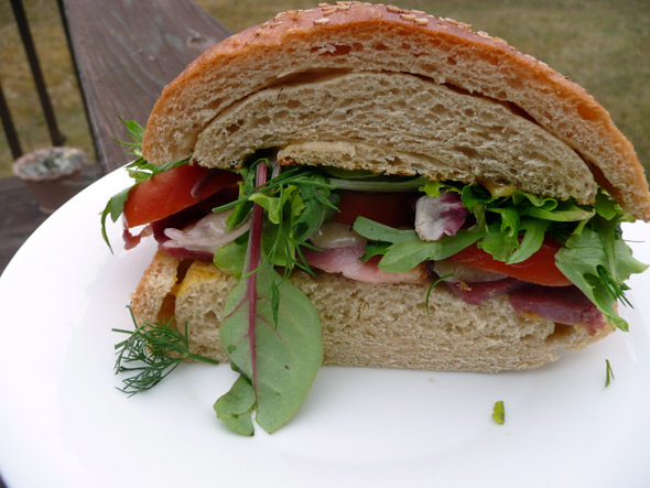 Sweet Hot Habanero Mustard Ham & Gruyere Sandwich
