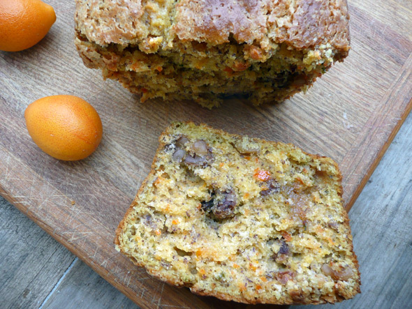 Kumquat Basil Walnut Quickbread