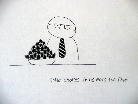 Artie chokes if he eats too fast
