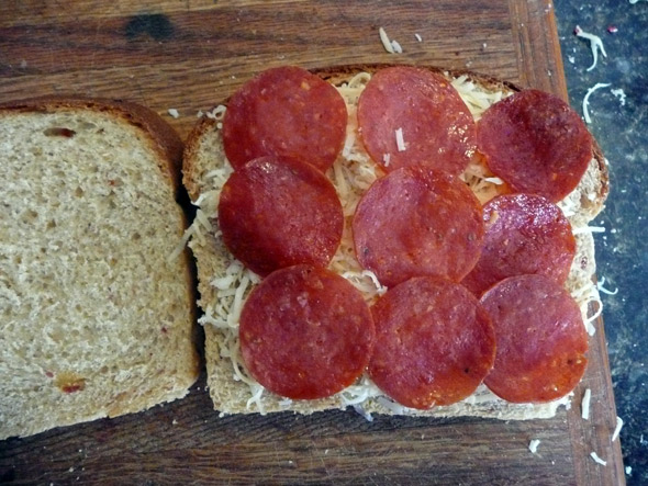 Herbed Pepperoni Grilled Cheese Sandwich Step 3