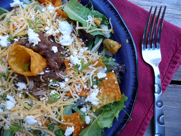 Vegetarian Taco Salad with Goat Cheese