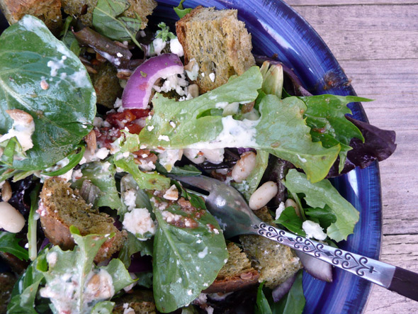 Bread & White Bean Salad with Feta & Basil