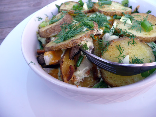 Garlic Ranch Potato Mushroom Spinach Bake