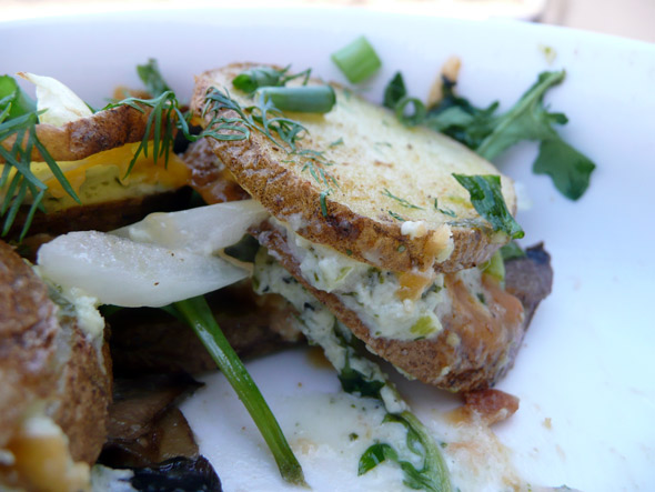 Garlic Ranch Potato Mushroom Spinach Bake