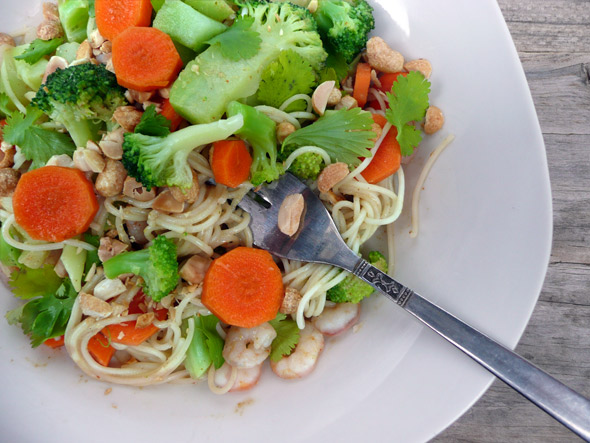 Faster than fast food! Simple Thai Peanut Noodles in minutes