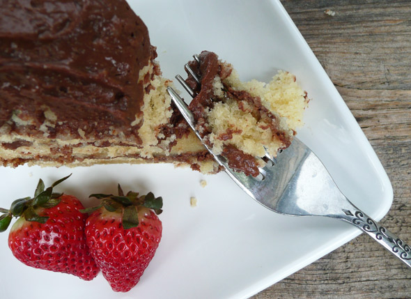 4-Layer Vanilla Birthday Cake with Whipped Chocolate Ganache