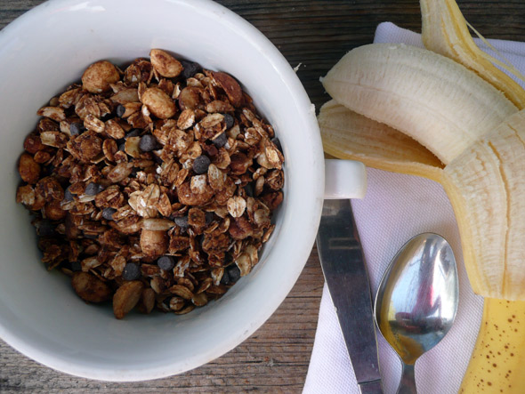 Homemade Chocolate Banana Nutella Granola