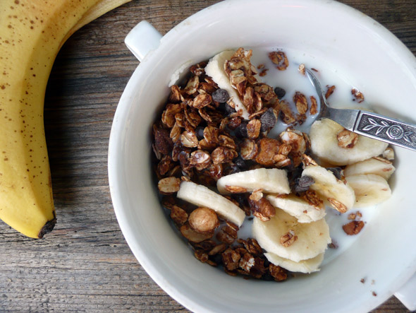 Homemade Chocolate Banana Nutella Granola